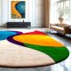 Handmade Multicolor Wave Abstract Living Room Rug